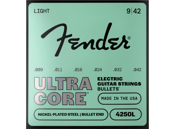 Fender 4250 Ultracore Guitar Strings Nickel Plated Steel Bullet End 4250L Gauges 009-042 Fender 4250 Ultracore Guitar Strings Nickel Plated Steel Bullet End 4250L Gauges 009-042